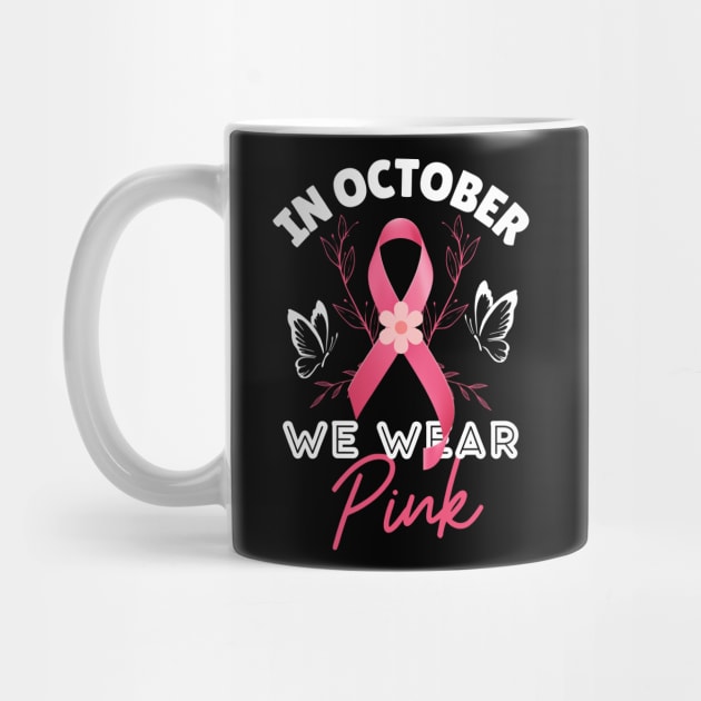 We Wear Pink Ribbon Breast Cancer Awareness Month by Illustradise